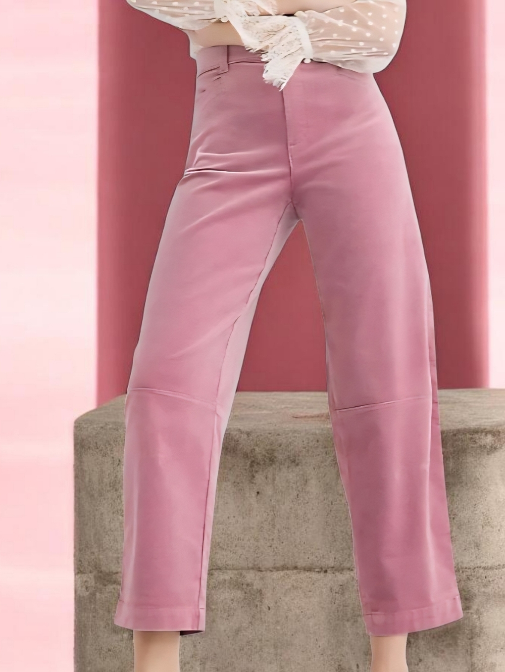 LOFT Dusty Pink Cropped Wide-Leg Pants 6 Size